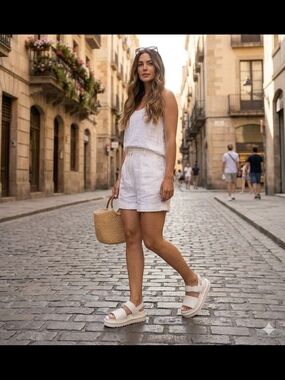 Dr. Martens Voss Mono,White Leather Platform Sandals Size 7